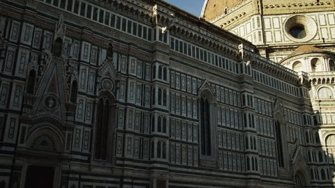 Medium Shot Pan Duomo Santa Maria del Fiore / Florence, Tuscany, Italy