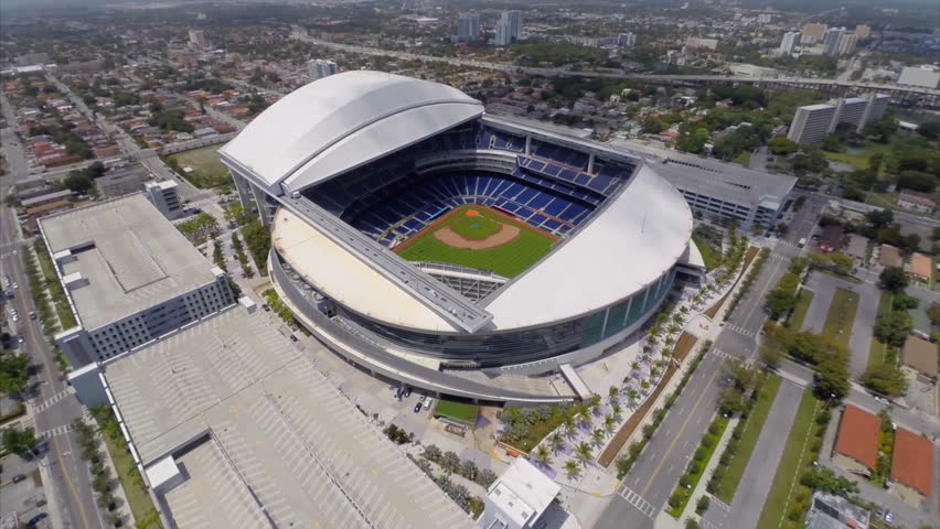 Aerial Marlins Stadium Stock Video Footage - 4K and HD Video Clips