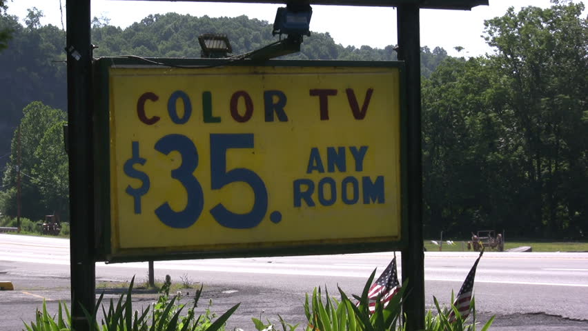 color tv motel sign next road Stock Footage Video (100% Royalty-free ...