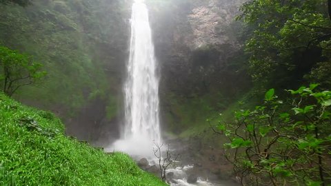 Big waterfall splashing water in Cimahi Indonesia