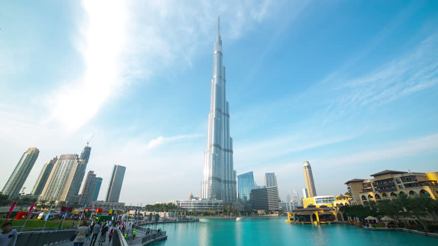 dubai mall area day time lapse
