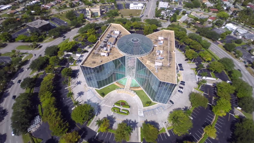 Aerial office building in Hollywood FL