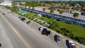 Aerial video of a rental housing community in Hallandale
