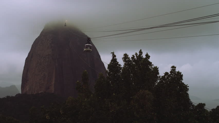 Panoramic view of Rio de Janeiro's famous monument the Cristo Redentor.