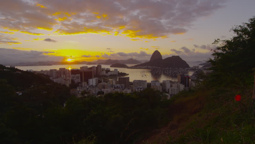 Sunset shot over Botafogo Bay.