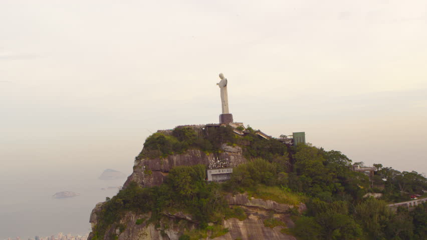 RIO DE JANEIRO, BRAZIL - CIRCA JUNE 2013: Tracking shot of Rio's Christ Redentor
