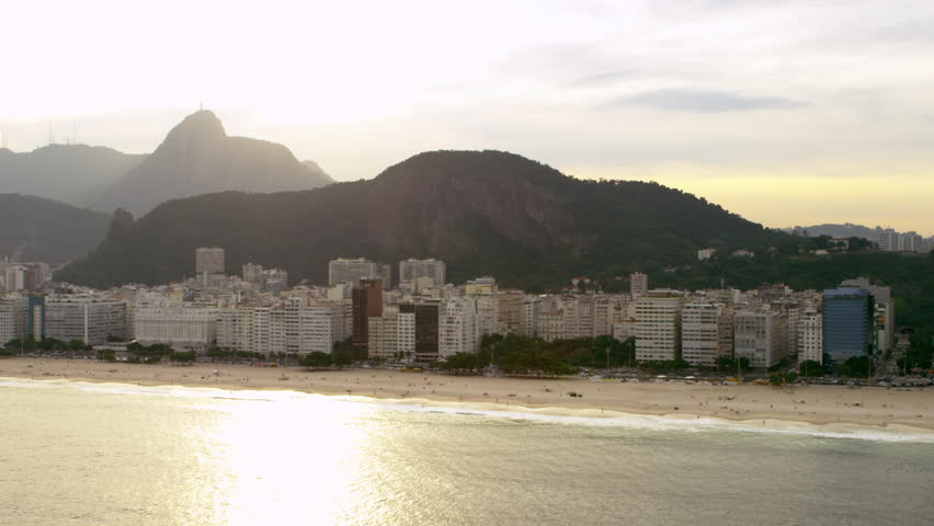 Shot of Rio de Janiero's coastline from the sea
