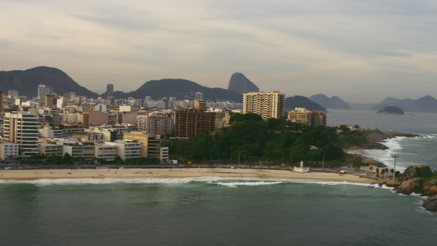 Aerial shot of Rio de Janiero from sea