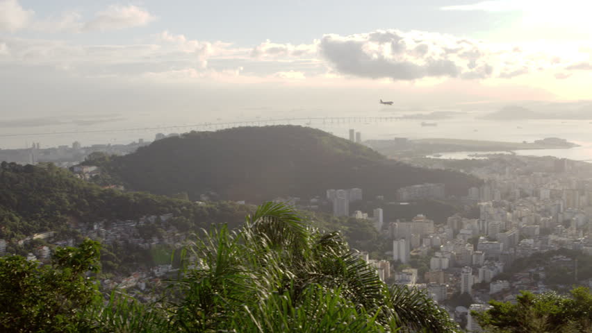 Plane over Rio de Janeiro, Brazil.