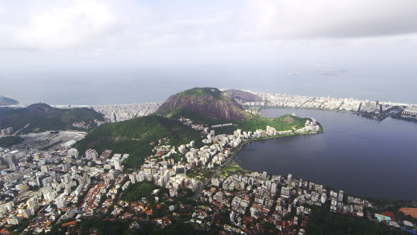 Pan of Rio de Janeiro taken from the top of Corcovado Mountain.