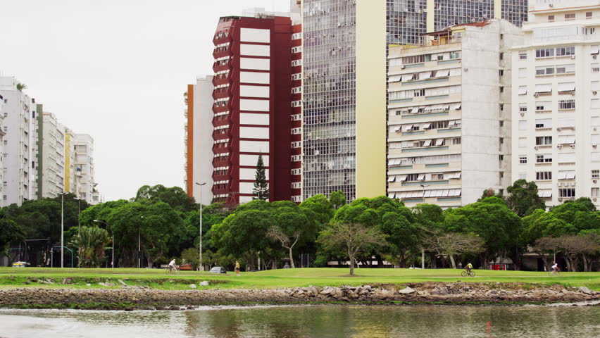 Tall buildings and a park in Rio de Janeiro, Brazil