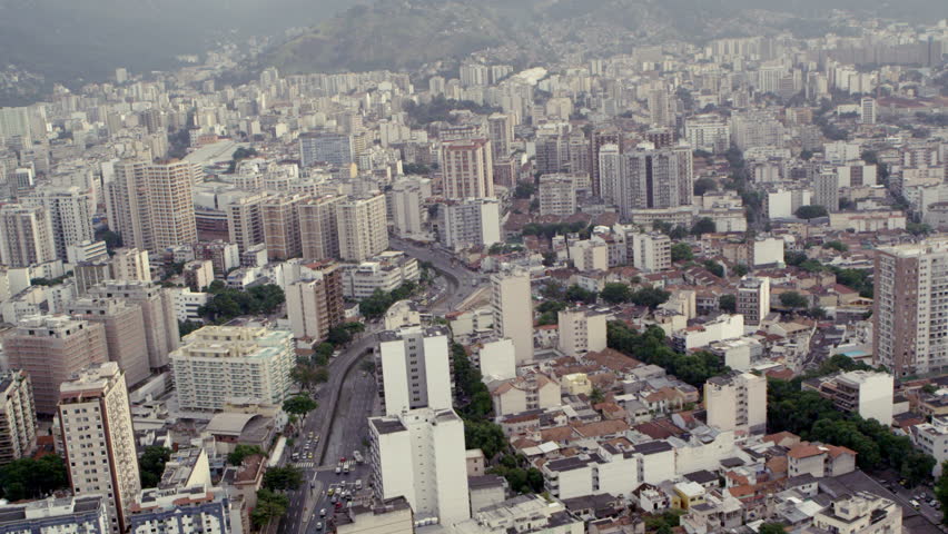 Urban Rio de Janeiro from helicopter