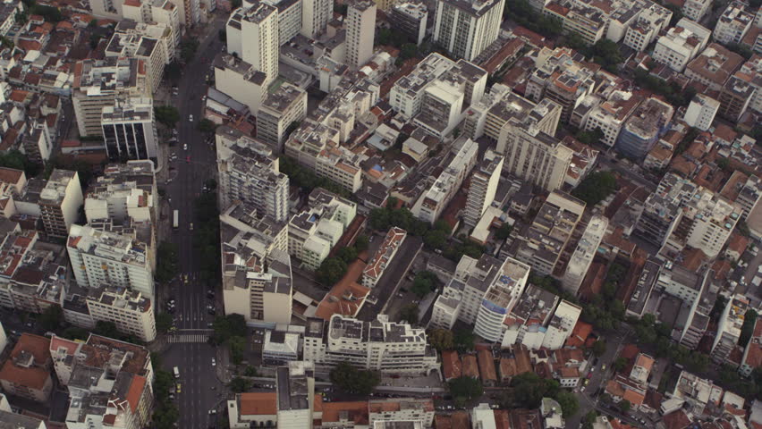 Slow motion, aerial view of Rio de Janeiro