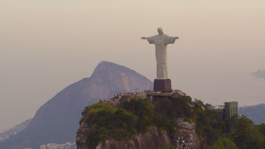 RIO DE JANEIRO, BRAZIL - CIRCA JUNE 2013: Tracking footage of Rio's Christ