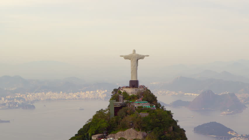 RIO DE JANEIRO, BRAZIL - CIRCA JUNE 2013: Tracking footage of Rio's Christ