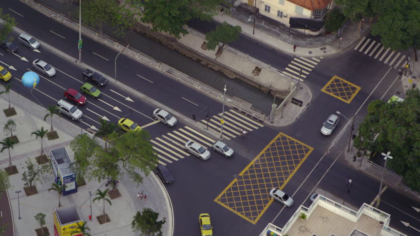 Aerial footage of Rio intersection