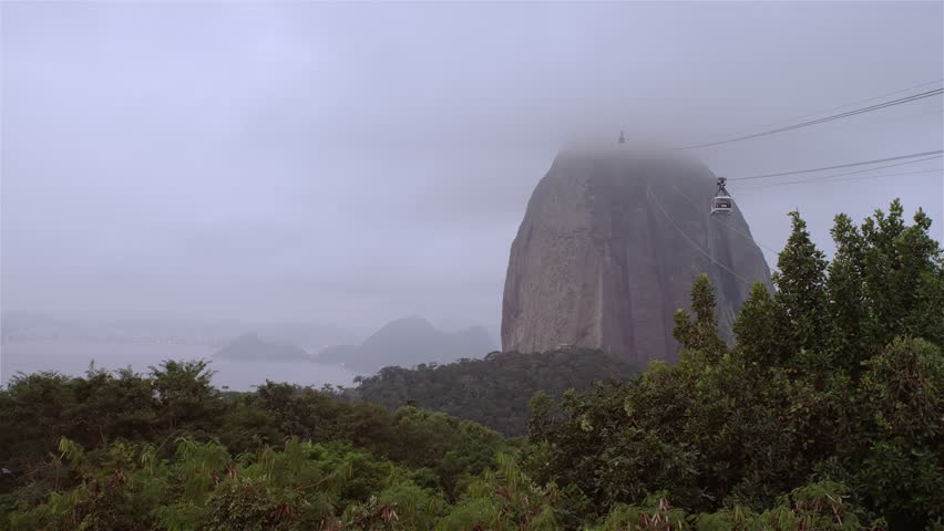 Aerial footage of the Statue of Christ in Rio de Janeiro, Sugarloaf mountain,