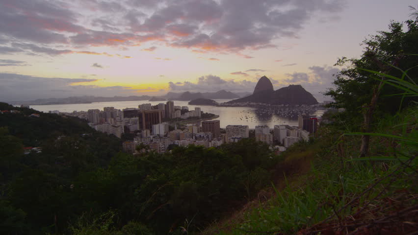 Tracking footage from Tijuca National Park of Rio de Janeiro, Sugarloaf, and