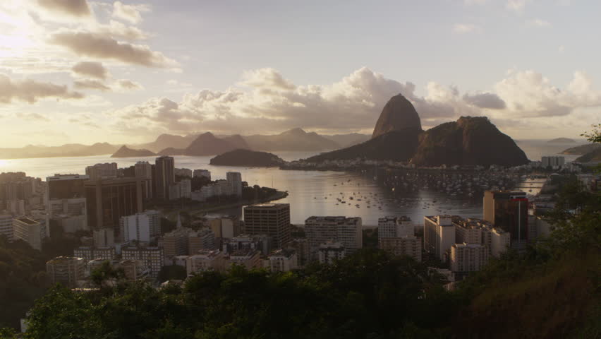 Time-lapse footage with solar flares of Rio, Sugarloaf mountain, and Botafogo
