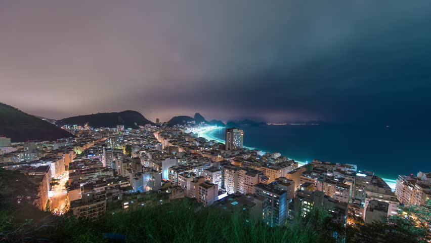 Time lapse of coast in Rio de Janeiro with Sugar Loaf