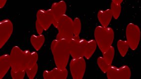 Valentine Love Hearts Black Background