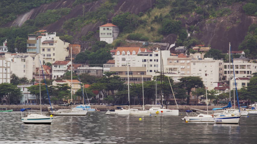 RIO DE JANEIRO, BRAZIL - JUNE: A town along the coastline in Rio de Janeiro,