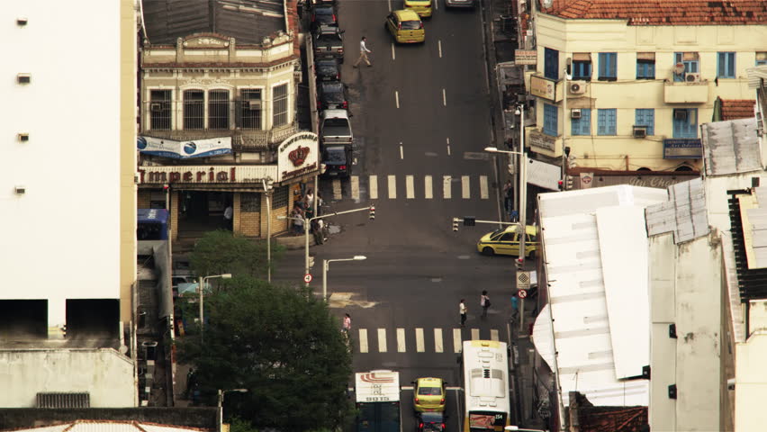 RIO DE JANEIRO, BRAZIL - JUNE 23: Time lapse footage of busy Rio intersection