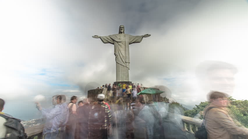 RIO DE JANEIRO, BRAZIL - JUNE: Time-lapse of Christ the Redeemer Statue and the