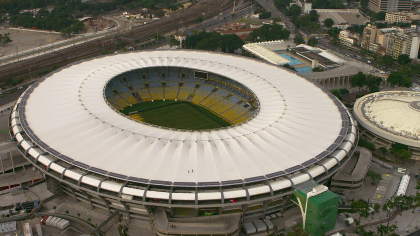 RIO DE JANEIRO, BRAZIL - JUNE: Close Aeriel View of Maracana Stadium - Rio de