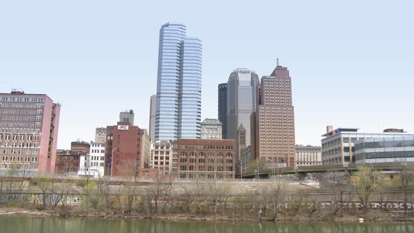 PITTSBURGH, PA - Circa April, 2014: Passing under the Smithfield Street Bridge in Pittsburgh, Pennsylvania. This bridge is the oldest bridge in the city.   MAY BE SUITABLE FOR EDITORIAL USE ONLY.