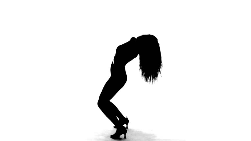 Silhouette of Sexy Woman Dancing Stock Footage Video (100