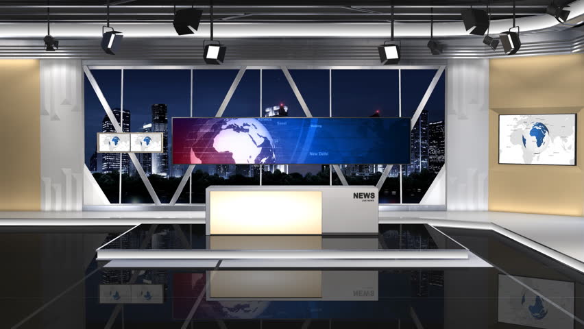 This is a  News studio. It contains multiple camera angles,This is a part of the Series.
Contains 1 Shift_Left lens(8 Seconds) and 1 fixed focus lens(15 Seconds).
The fixed focus lens are looping