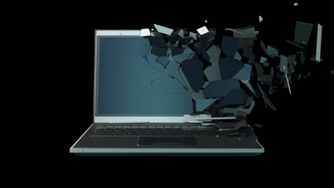 Breaking Into Pieces Laptop Computer Stock Footage Video 100 Royalty Free Shutterstock