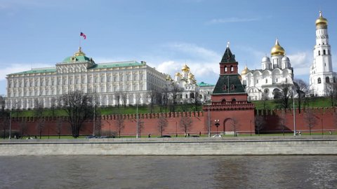 View of the Kremlin in Moscow in the sunny summer day