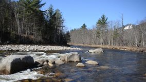 HD video of river flowing in the wilderness, Adirondack Mountains, New York
