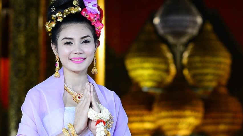 Thai Woman Salute Of Respect Arkivvideomateriale 100 Royaltyfritt Shutterstock