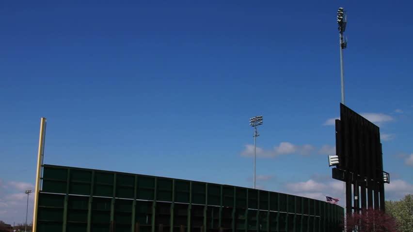 Baseball Stadium with Blue Sky