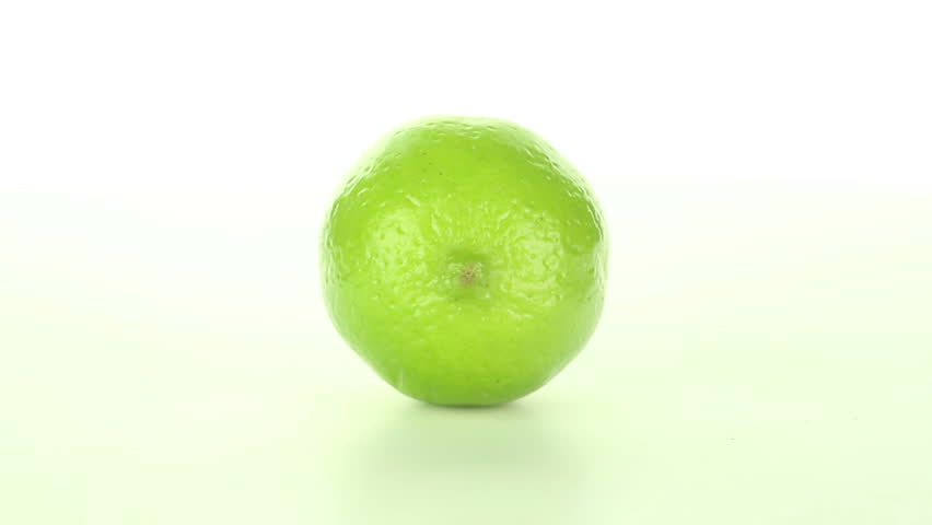 Lime rotates on a white background