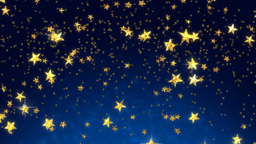 Golden Confetti Stars Falling from Stock Footage Video (100% Royalty