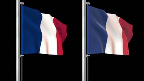France flags loop pack 3 in 1 with alpha screen and loop 7sec - Powered by Shutterstock - Get 15% off with code: PIKWIZARD15