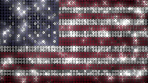 American flag glitter lights - alpha matte
