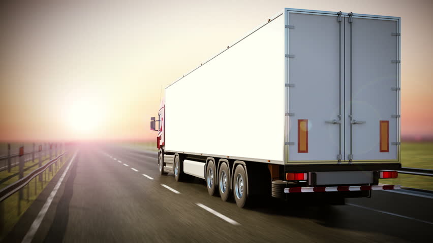 Logistics - Trucking. Back view. 
High quality 3d animation. Loopable | Shutterstock HD Video #6185228
