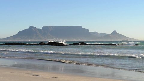 View from Bloubergstrand to Cape Town (South Africa)