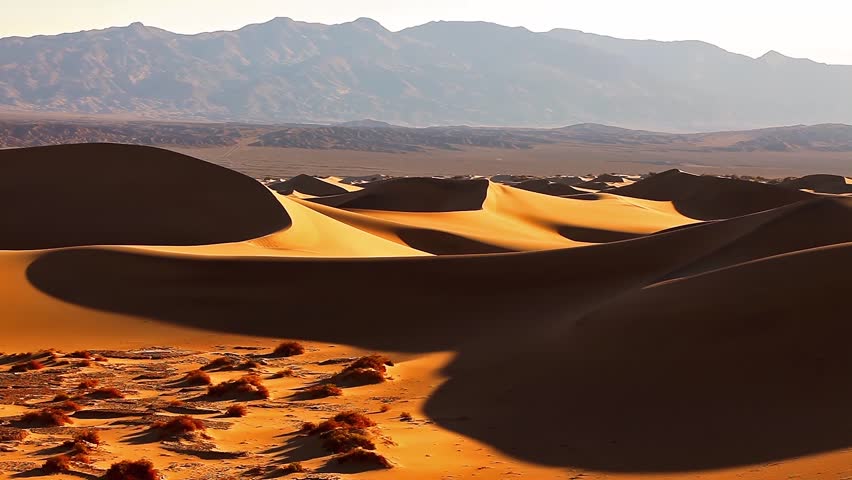 Sunrise at the at the huge sand dunes of Death Valley National Park, California, USA