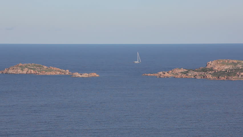 Small sailboat in the sea