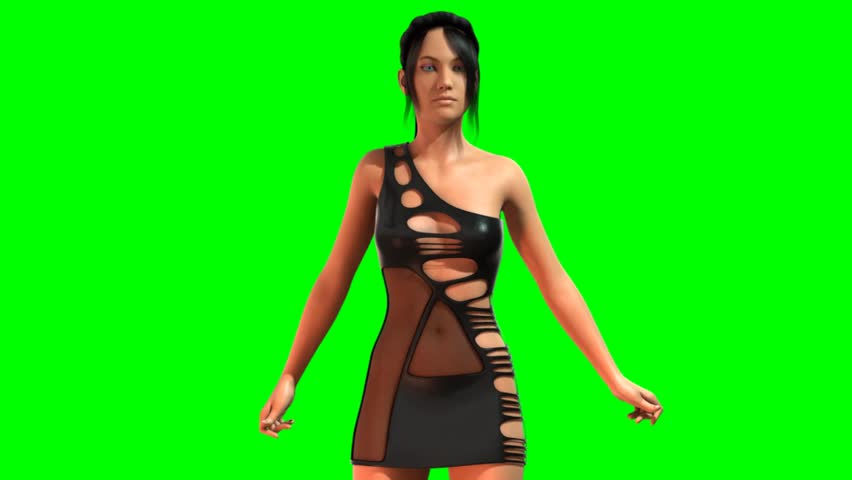 hot girl in green dress