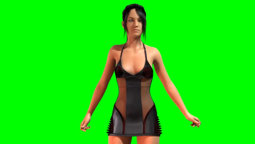 Hot Girl in sexy Dress dances - green screen Shutterstock HD Video #6200405...
