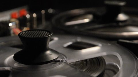 vintage reel-to-reel recorder macro