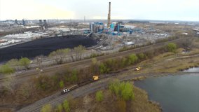 Aerial video of a power plant in New Jersey