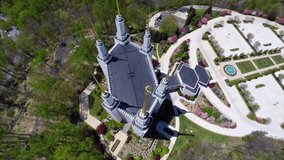 Aerial footage of the LDS Temple Washington DC